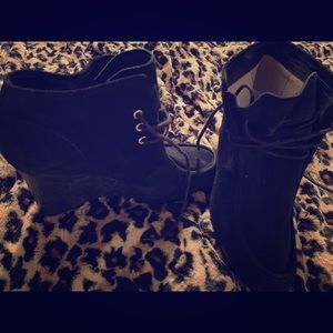 Black suede Michael Kors ankle boot